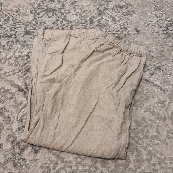 Madewell Pull-On Crop Straight Leg Linen Pants Cream Beige Size Medium Women’s - Picture 6 of 7